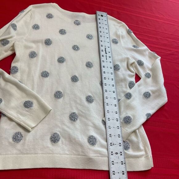 Talbots Polka Dot Lambswool Sweater Size Medium - Picture 6 of 11